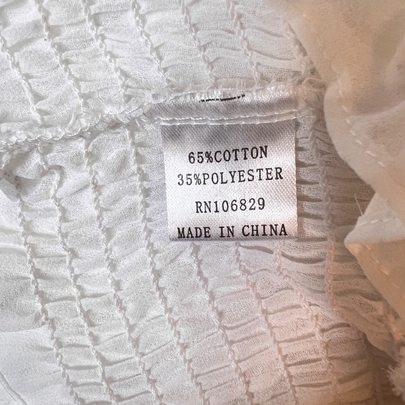 #A004 Nancy Romantic Chic Modern Drama Organza White ruffle top NWT M - Picture 9 of 9